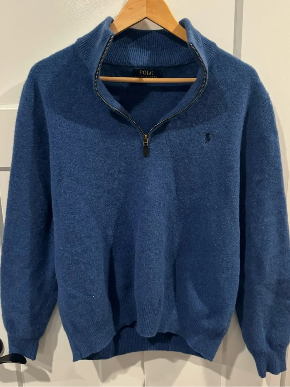 Polo Ralph Lauren Washable Cashmere Mock Neck Sweater Quarter Zip